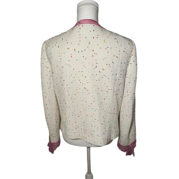 ESCADA Jacket Womens Size 42 Cream Multi Color Tweed Boucle - Picture 6 of 7